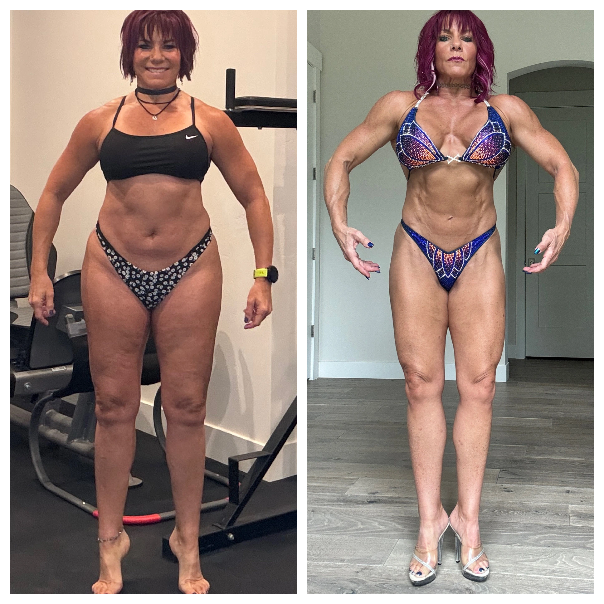 alt="body transformation after menopause through strength training and muscle building"