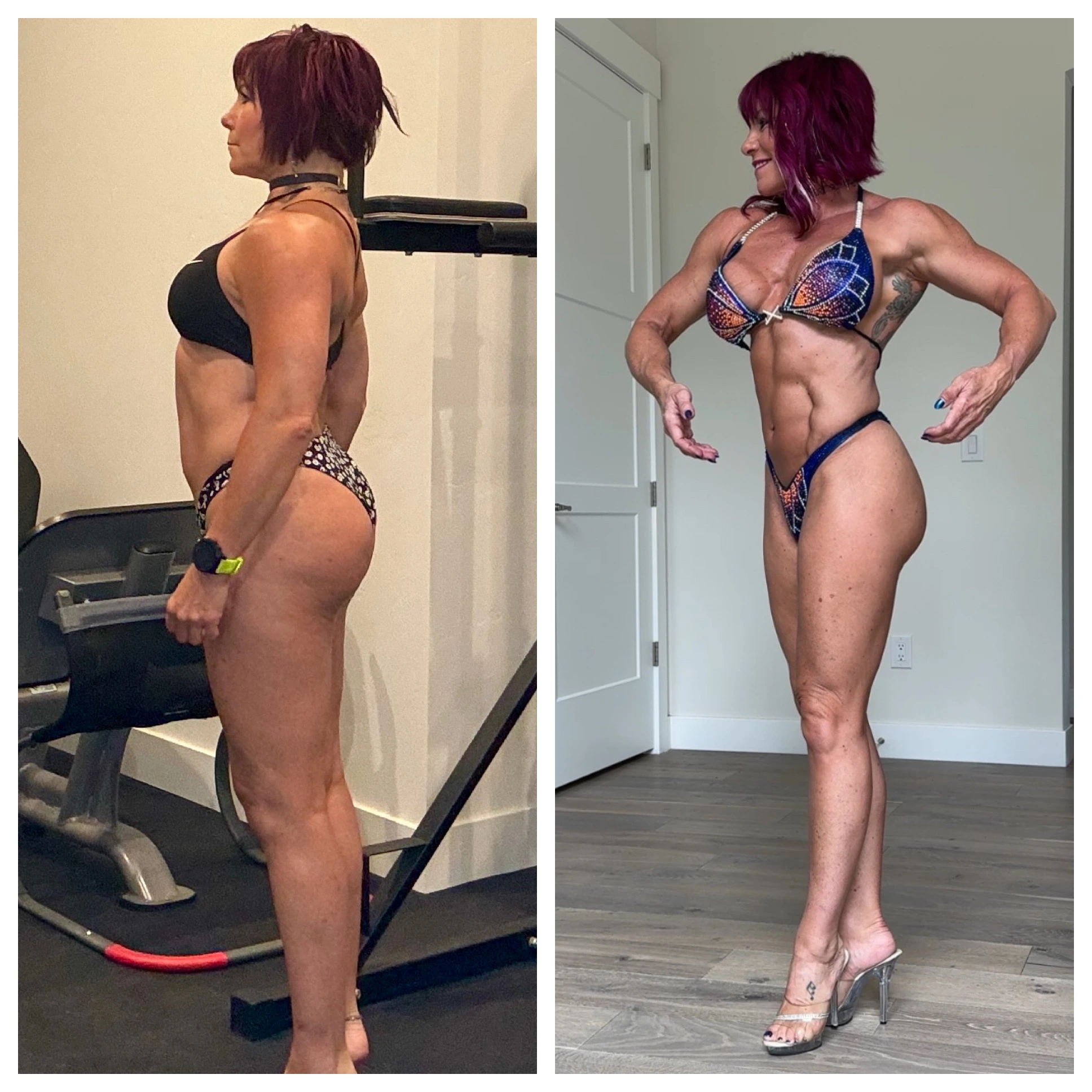 alt="lean muscle development after menopause through bodybuilding training"